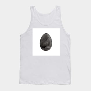 Flat Easter egg symbol. Cooking and food sign. Bird eggshell logo. Monochrome black-white watercolor isolated on white. Design for background, cover and packaging, Easter and food illustration, greeting card. Tank Top